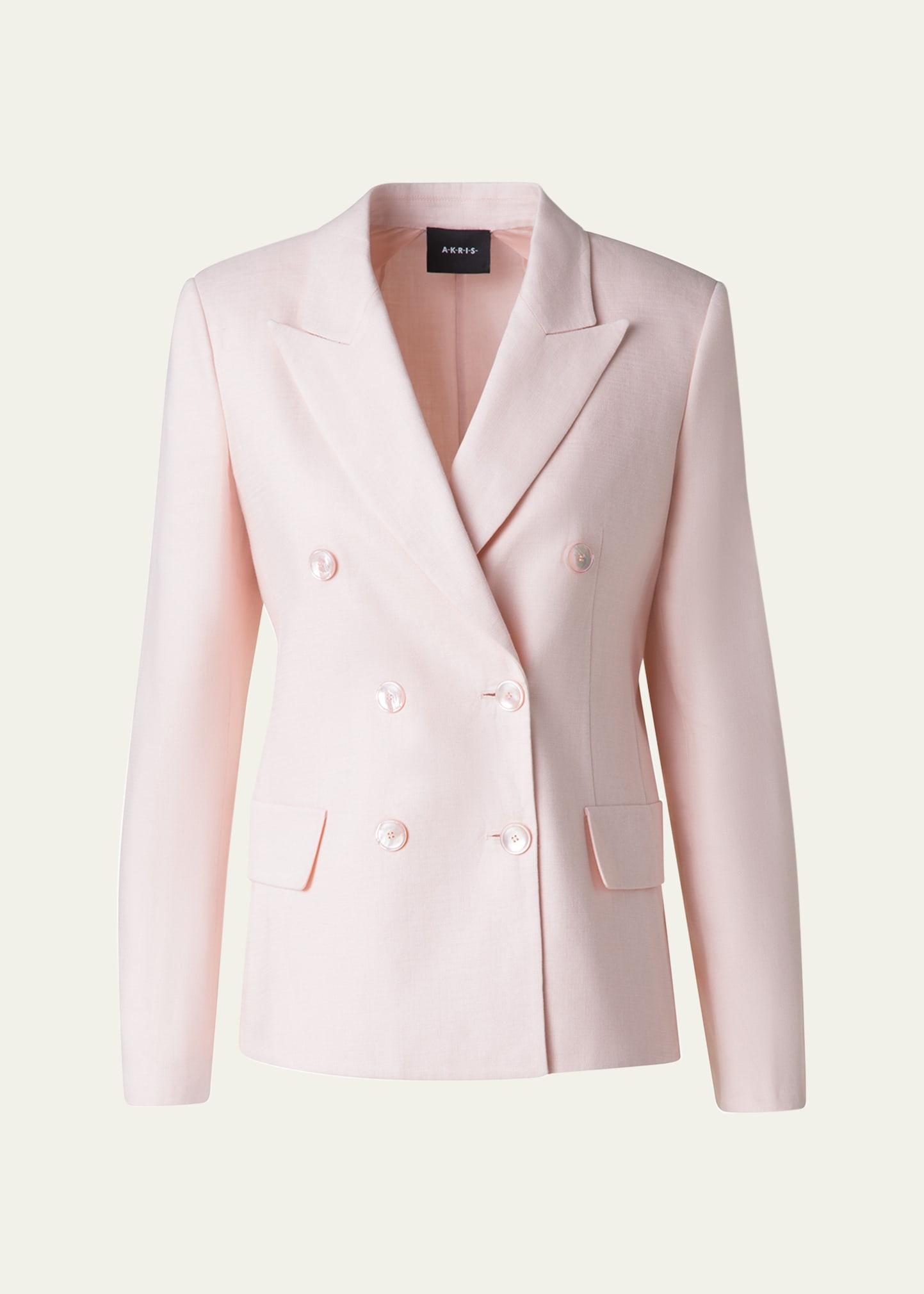 azalea double-breasted linen jacket