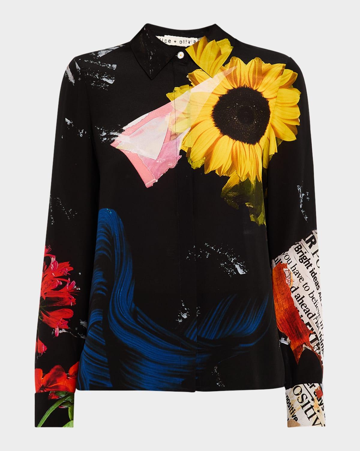 azalea floral willa placket top