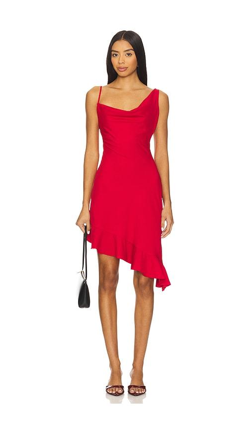 azeeza daphne mini dress in red.