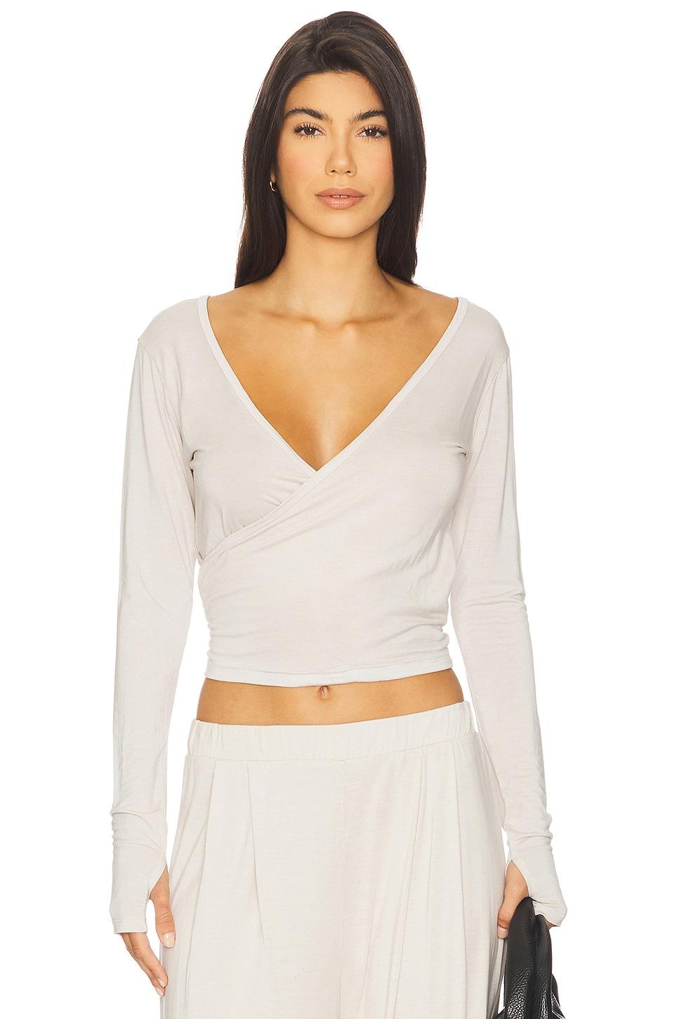 aziel long sleeve cross front tee