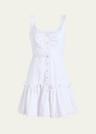 aziza embellished button-front mini dress