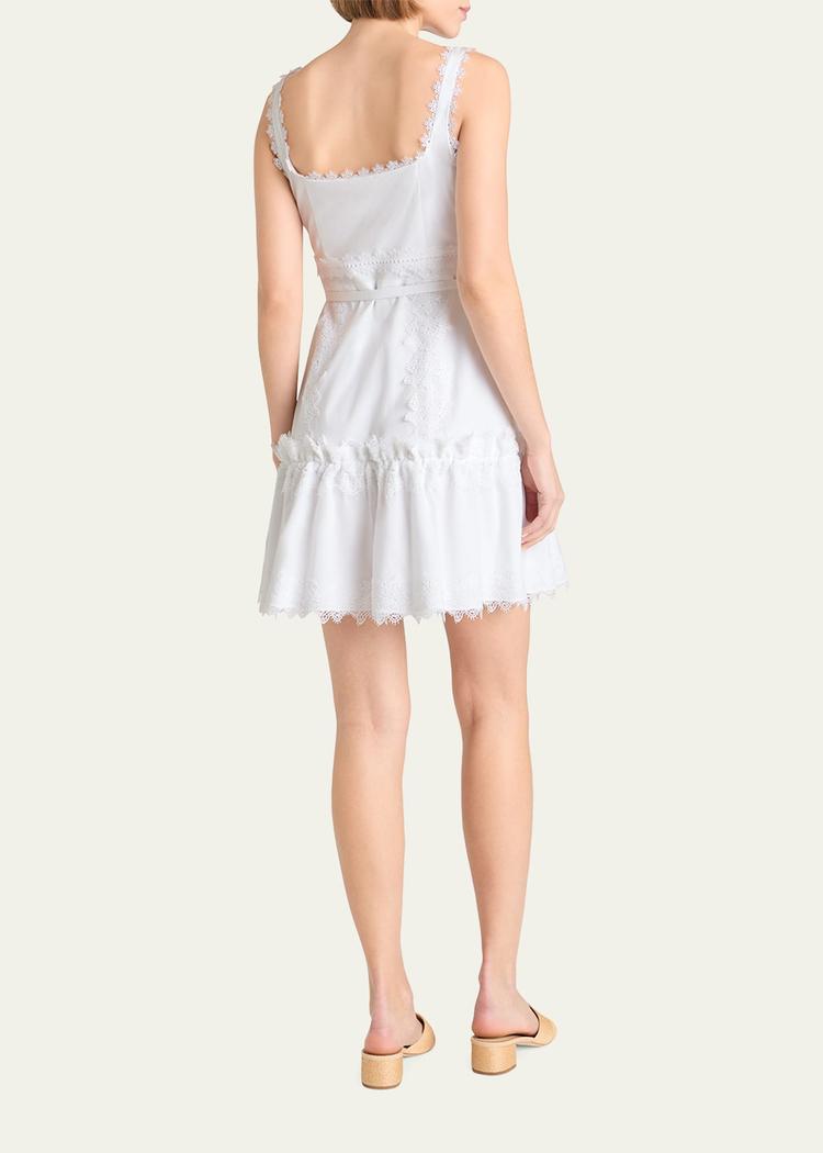 aziza embellished button-front mini dress