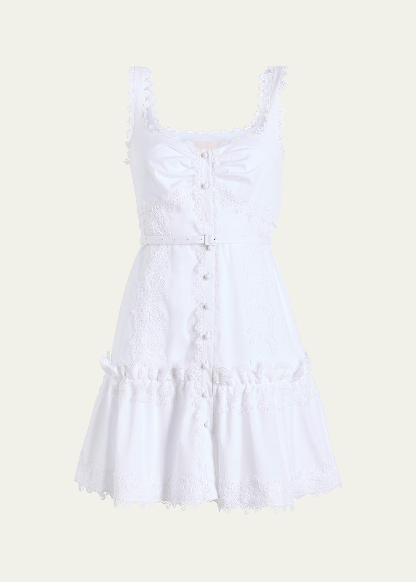 aziza embellished button-front mini dress