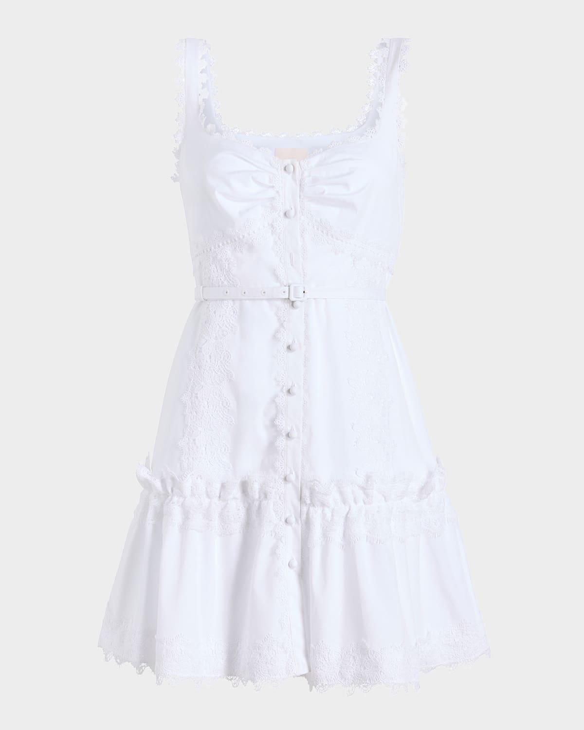 aziza embellished button-front mini dress