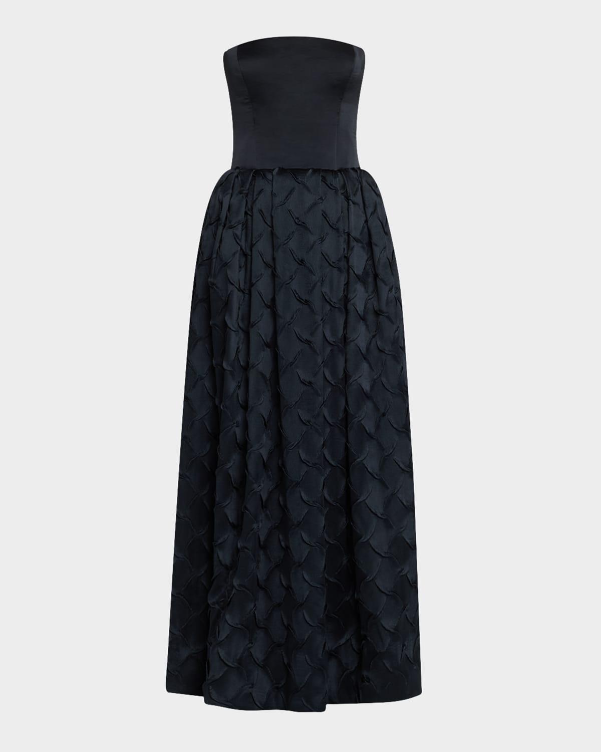 azriel strapless smocked gown