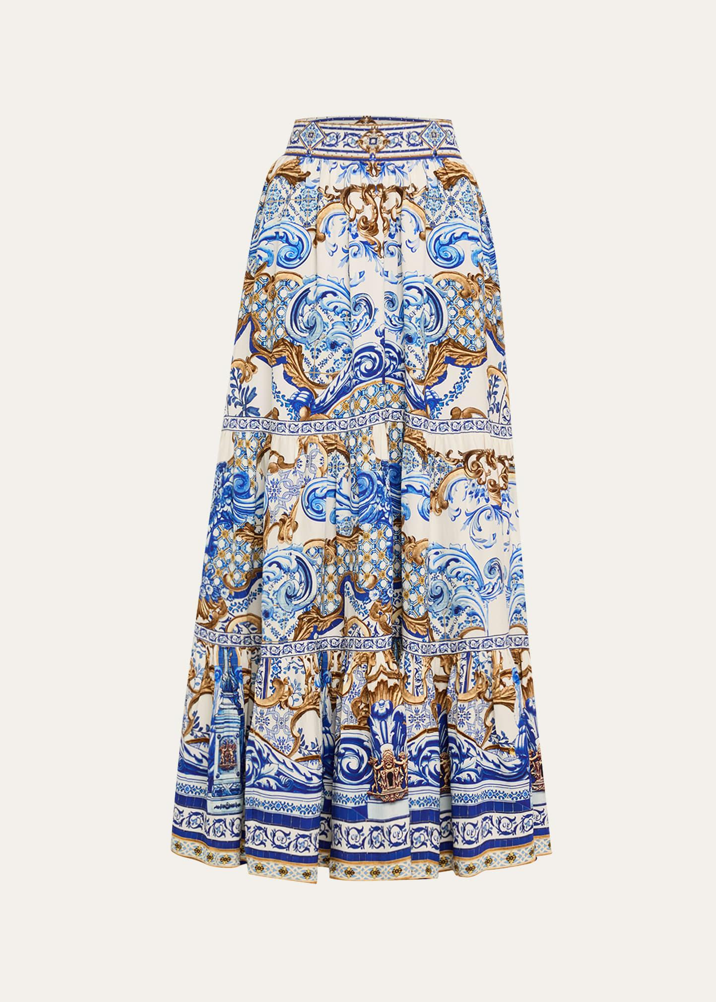 azul adventures high-waisted tiered skirt