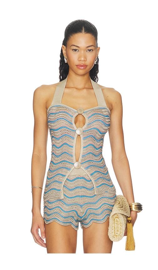 azulu amari top in blue,beige.