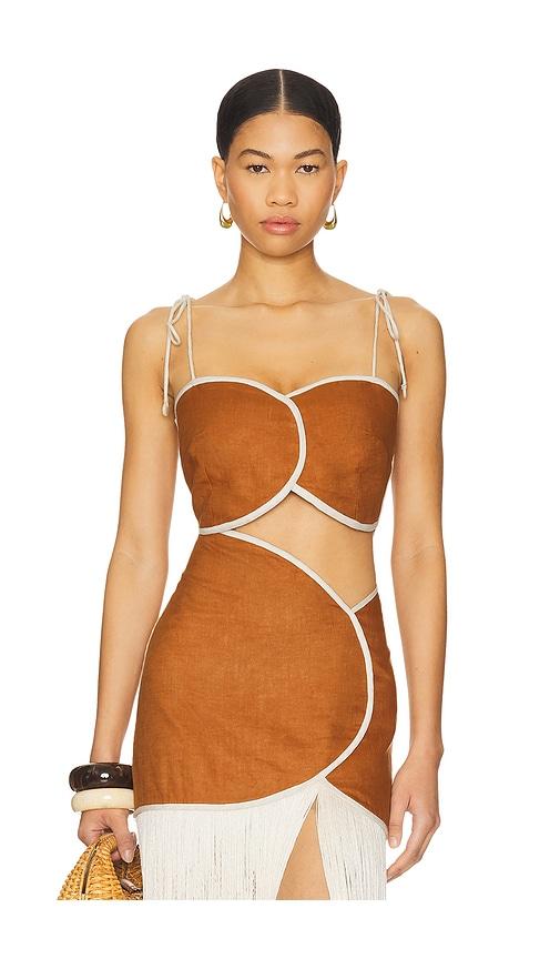 azulu ariel top in cognac.
