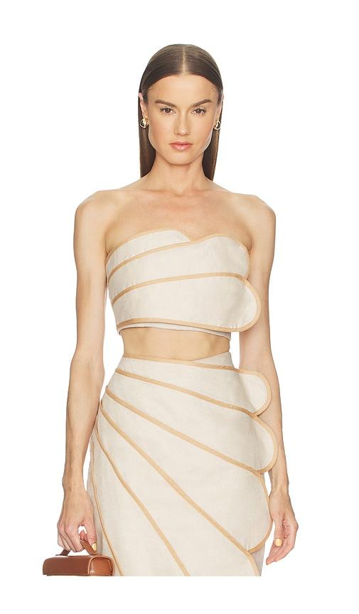 azulu sango top in tan.