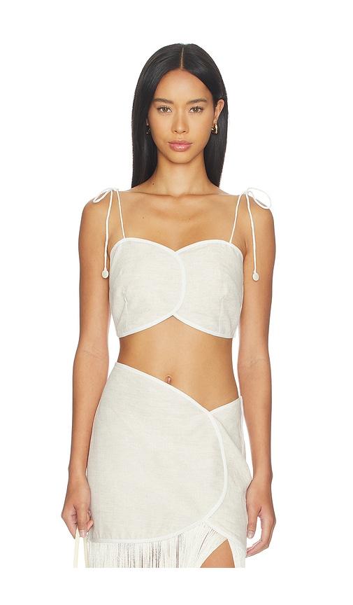 azulu x revolve aveiro top in beige.