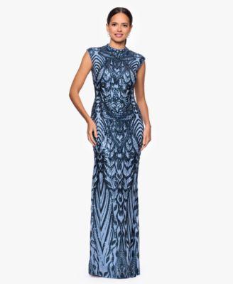 b a by betsy adam womens mock neck gown