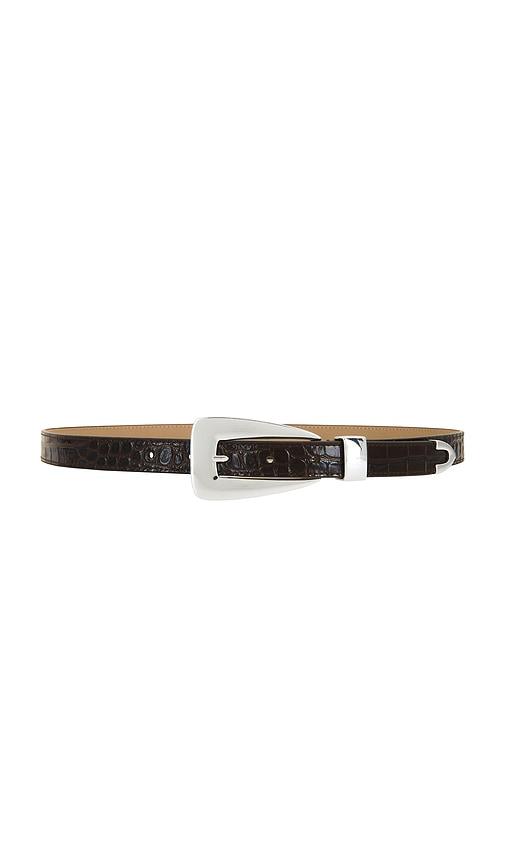 b-low the belt briar croco belt in chocolate.