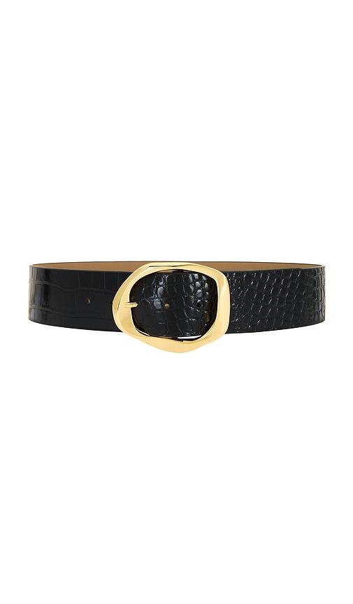 b-low the belt edmond croco belt in black.