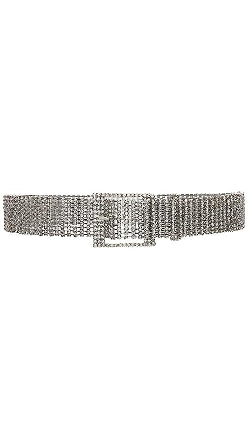 b-low the belt farah belt in metallic silver.