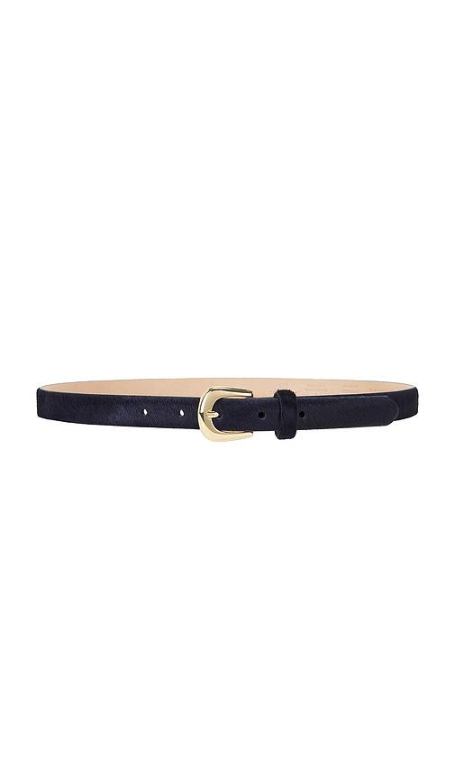 b-low the belt kennedy mini calf hair belt in navy.