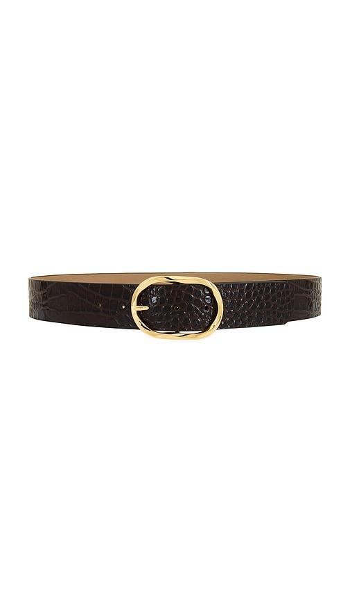 b-low the belt kyra croco belt in chocolate.