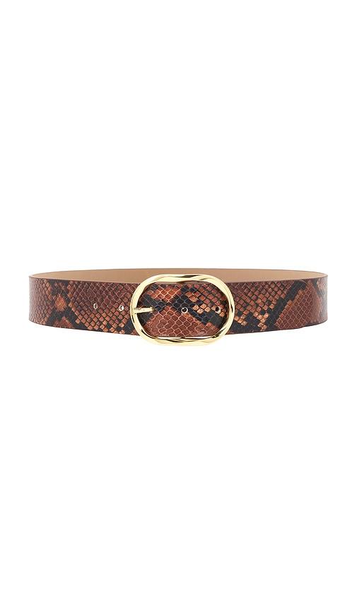 b-low the belt kyra python belt in cognac.