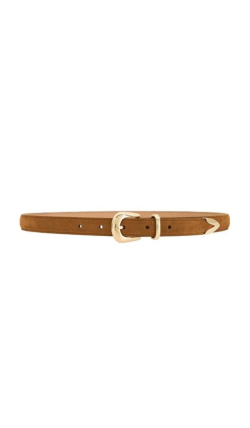 b-low the belt leo suede belt in cognac.