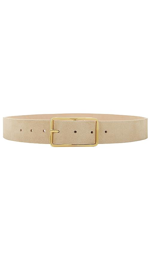 b-low the belt milla suede belt in beige.