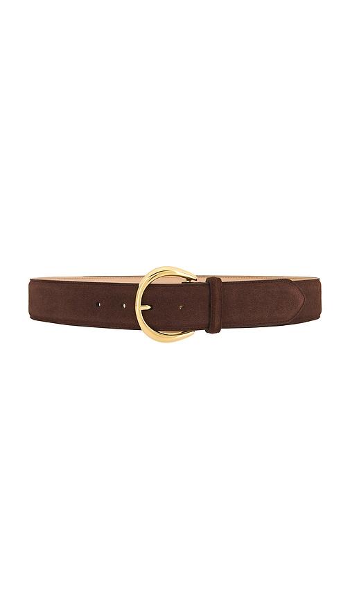 b-low the belt odessa suede belt in chocolate.