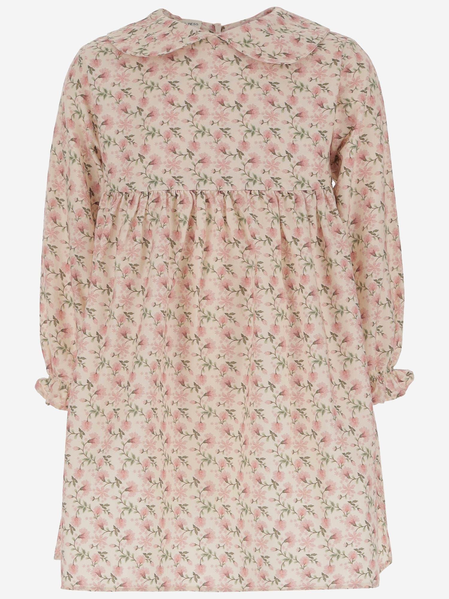 babe & tess cotton dress with floral pattern