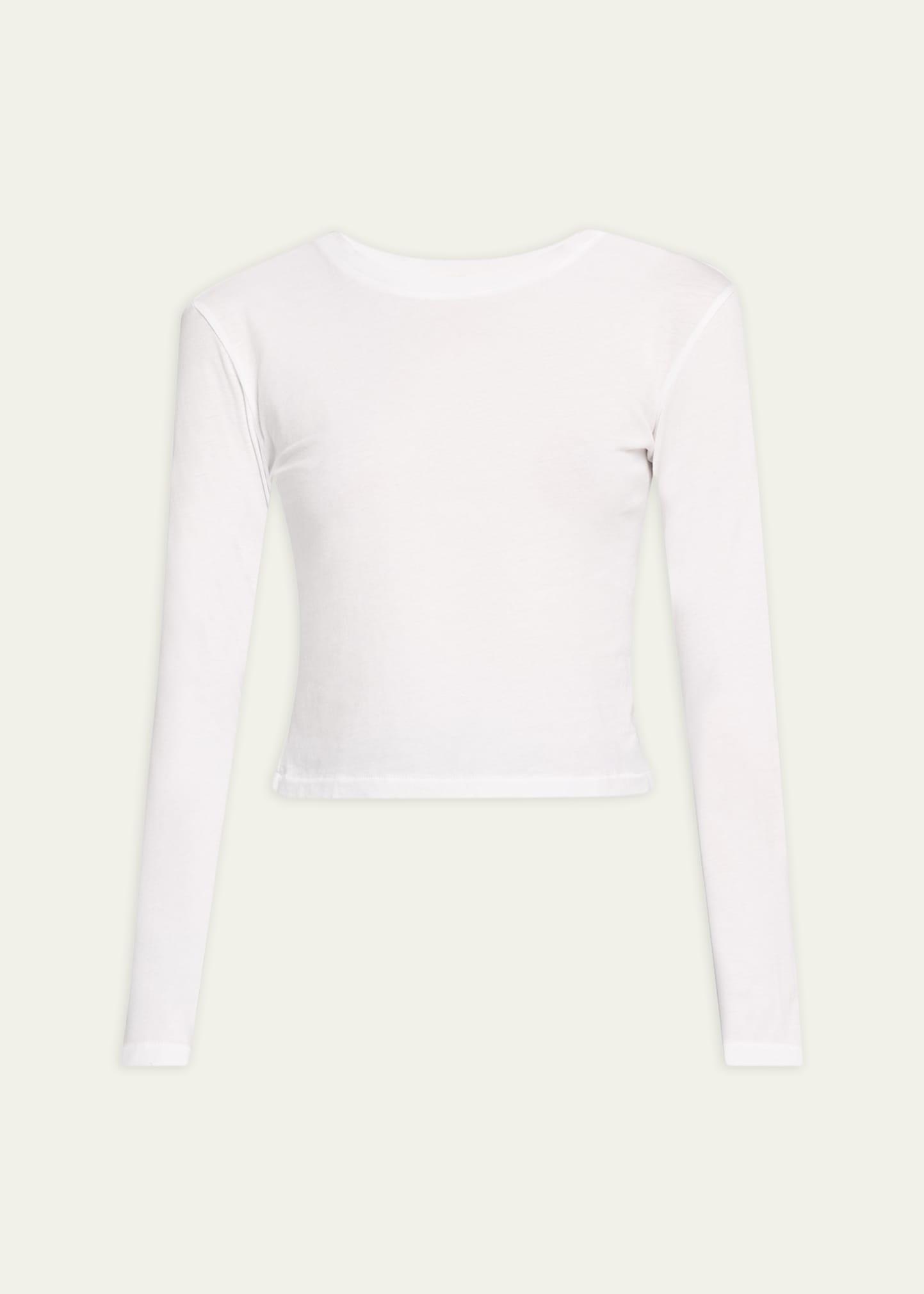 babe cropped long-sleeve cotton tee