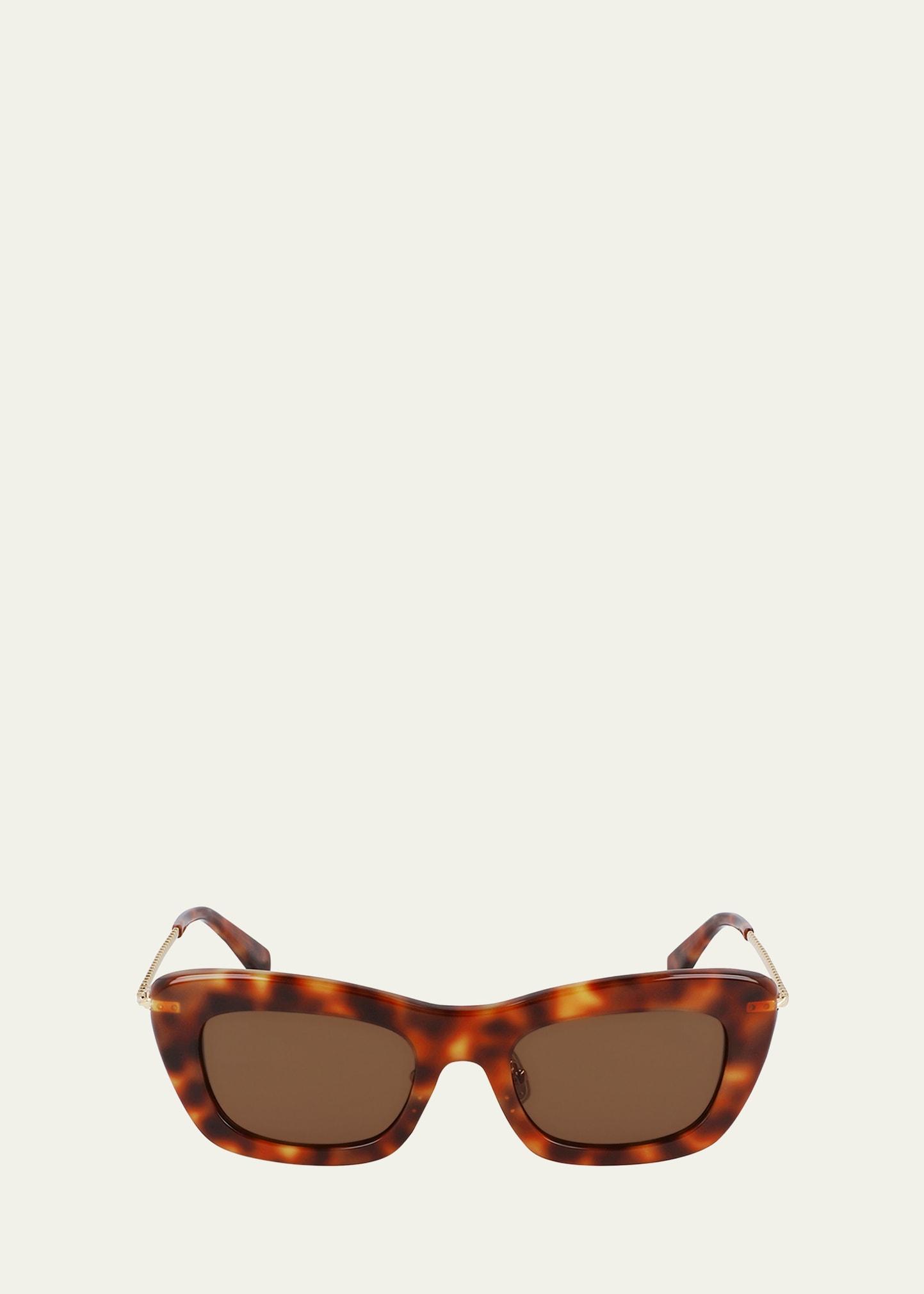 babe rectangle twisted metal/acetate sunglasses