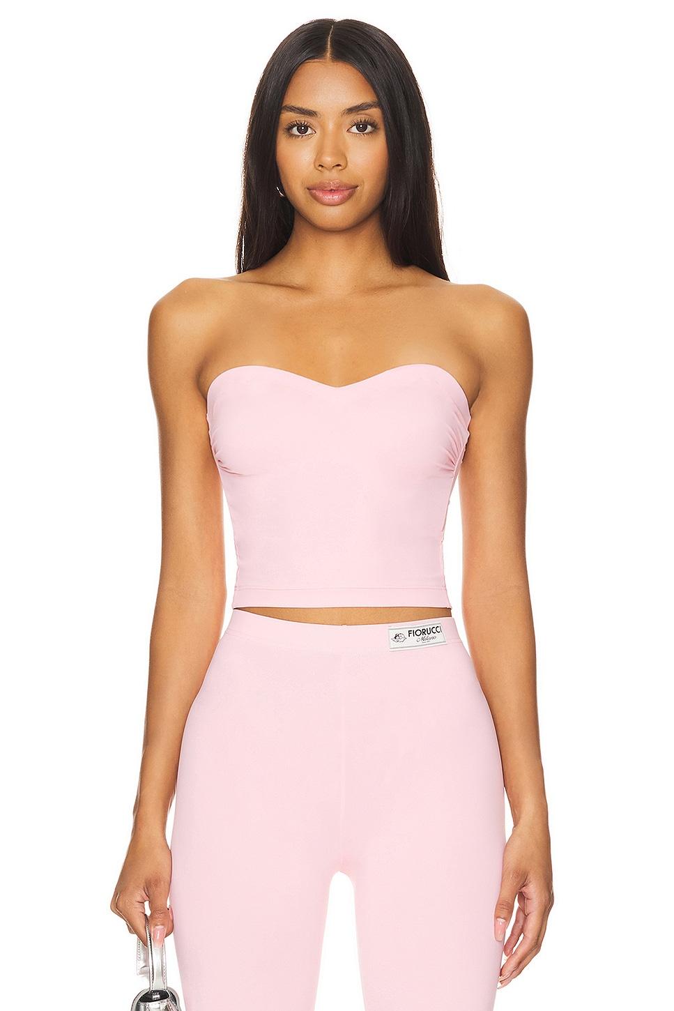 baby pink bustier top