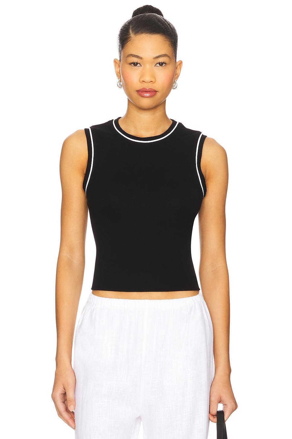 baby rib contrast tank top