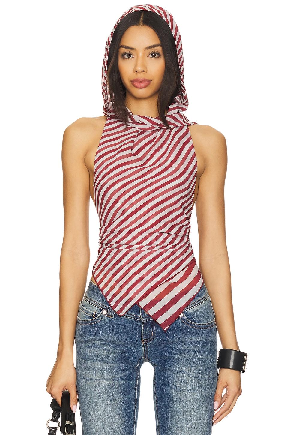 backless hooded chiffon top in black