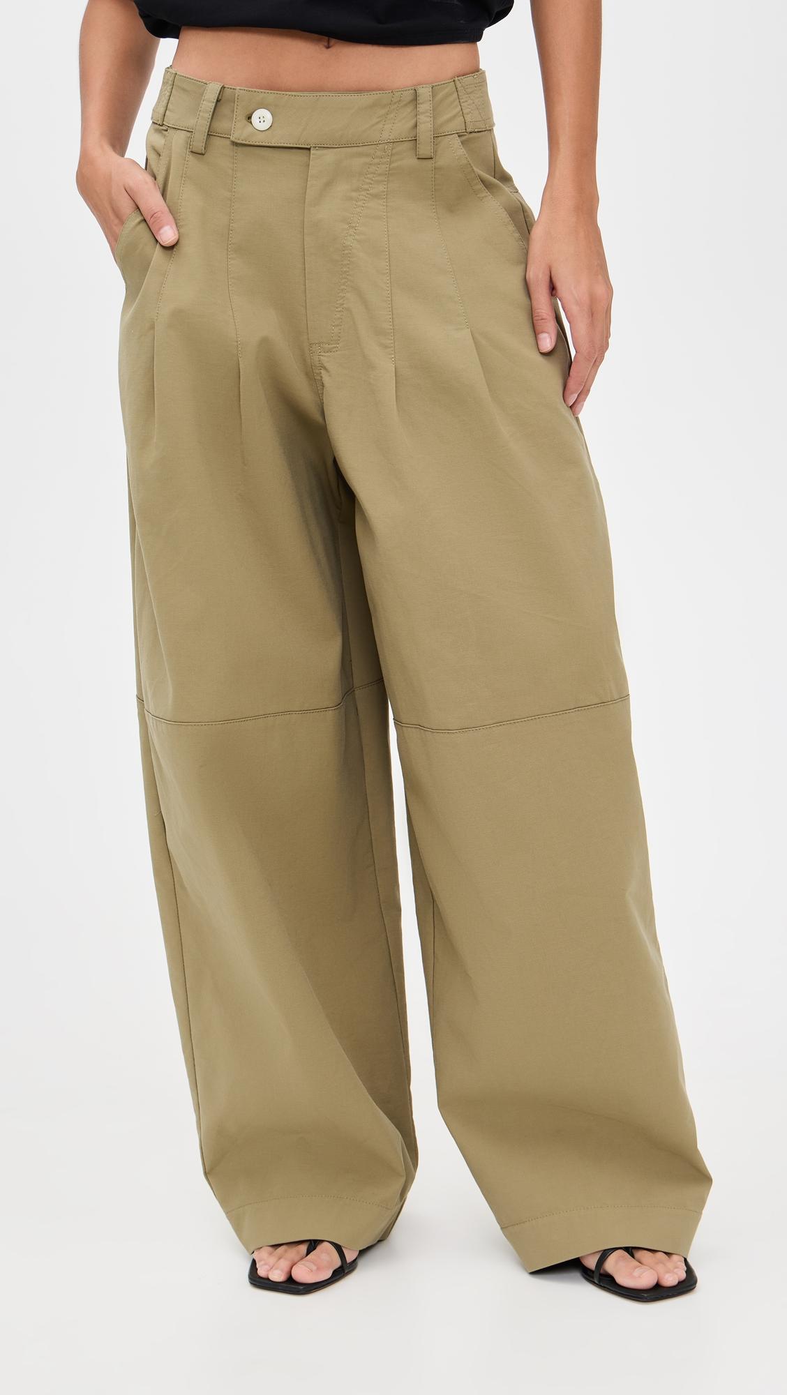 baggy khaki button pants