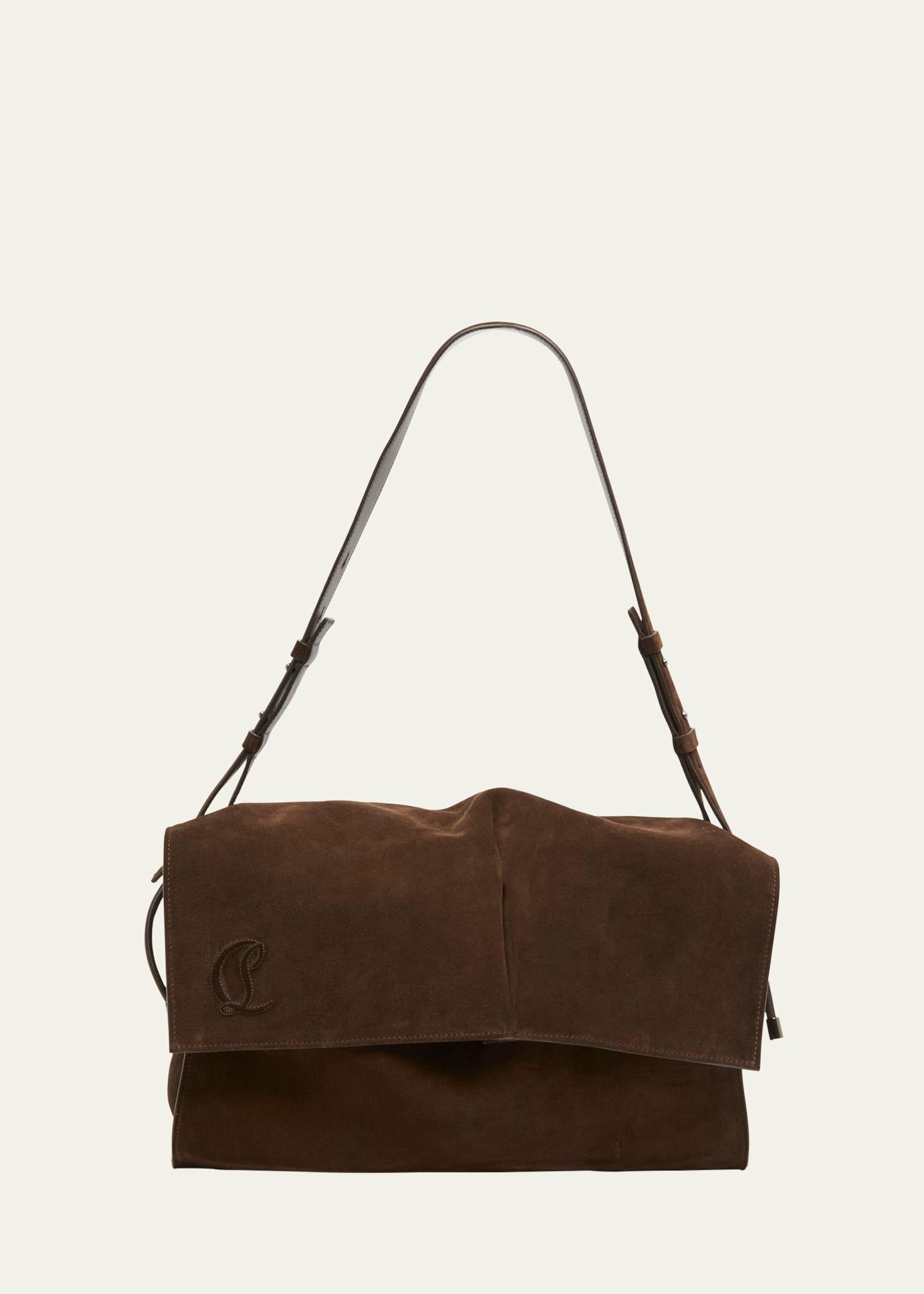baggy large shoulder bag in suede