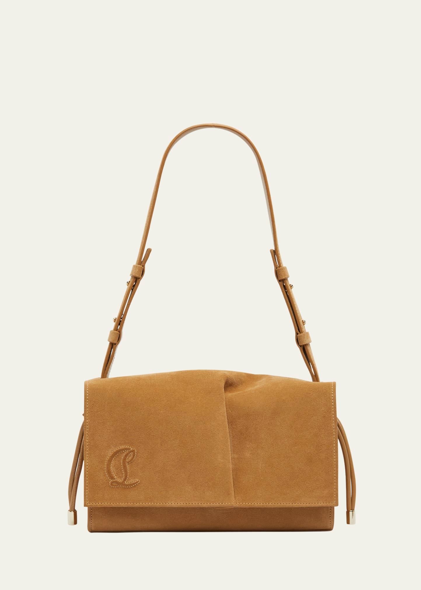 baggy small shoulder bag in suede