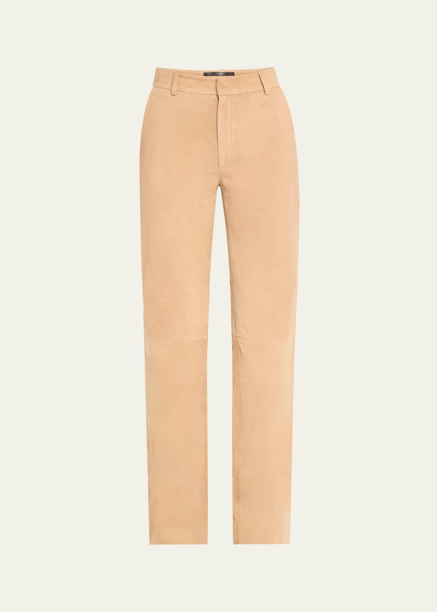baggy suede trousers