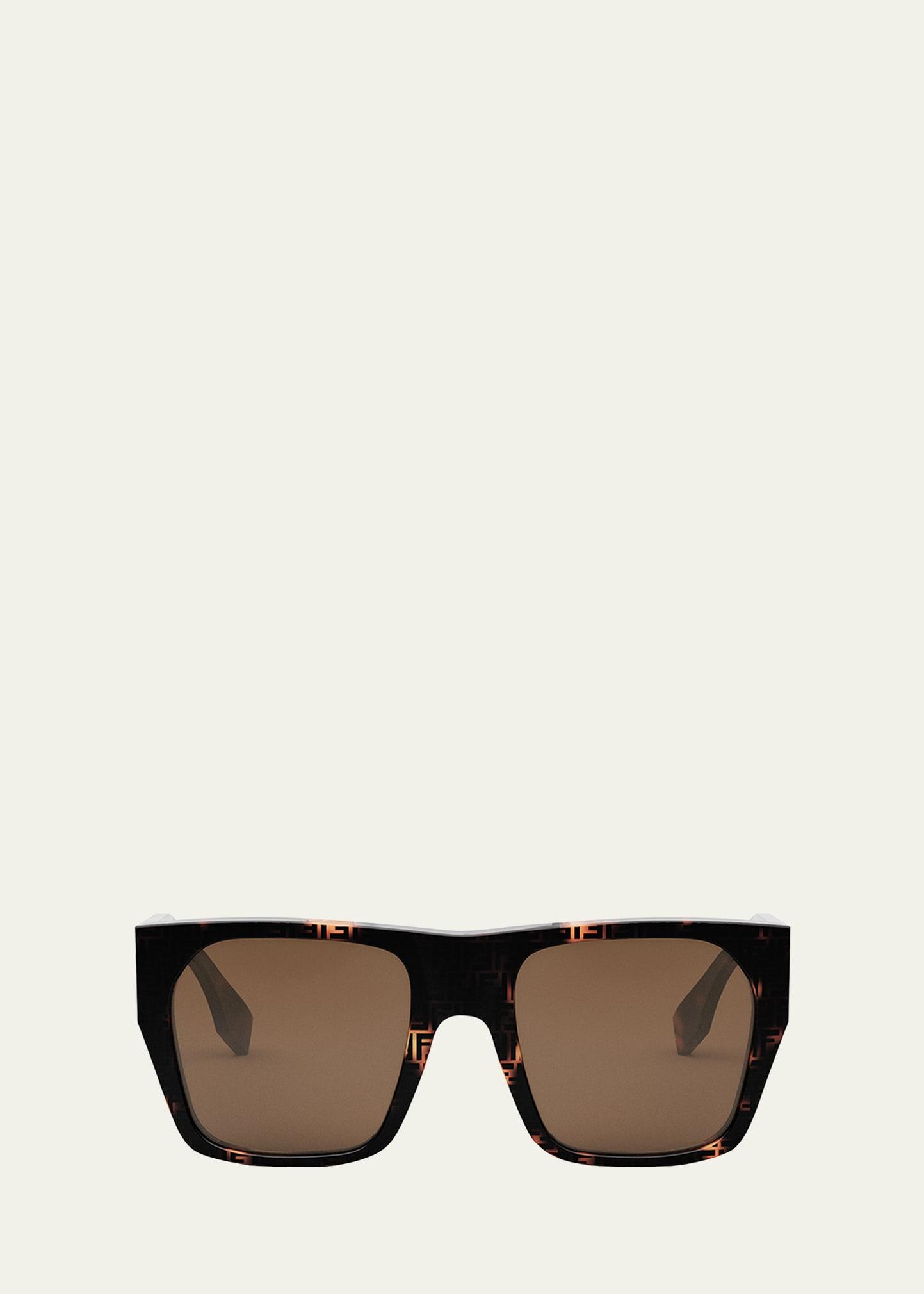 baguette acetate round sunglasses