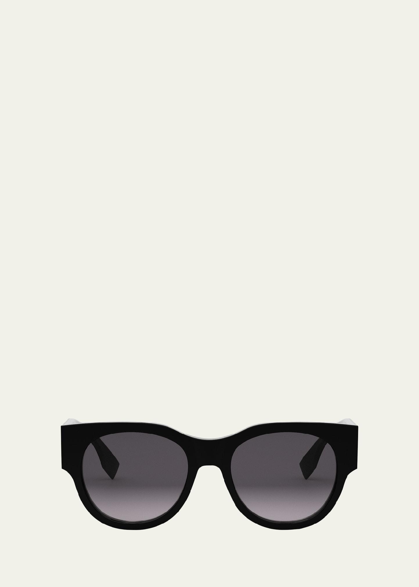 baguette logo round acetate sunglasses