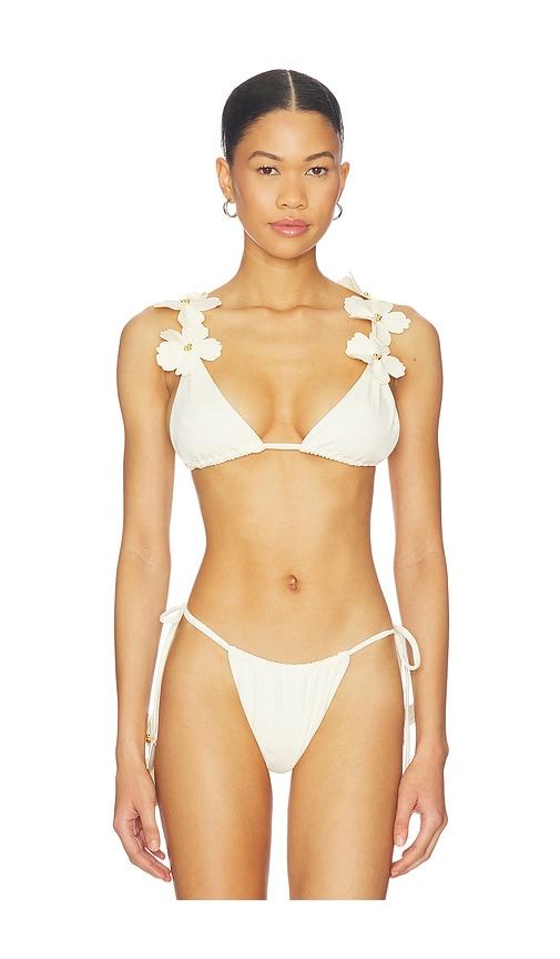 bahia maria flore bikini top in ivory.