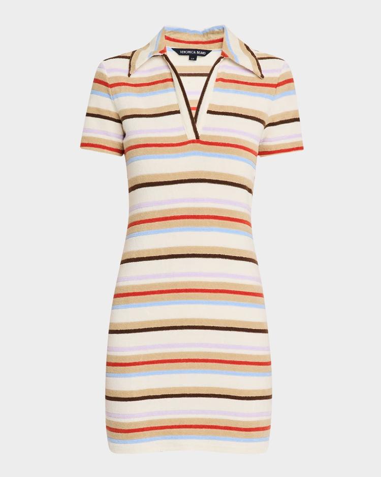 bailey stripe short-sleeve polo dress