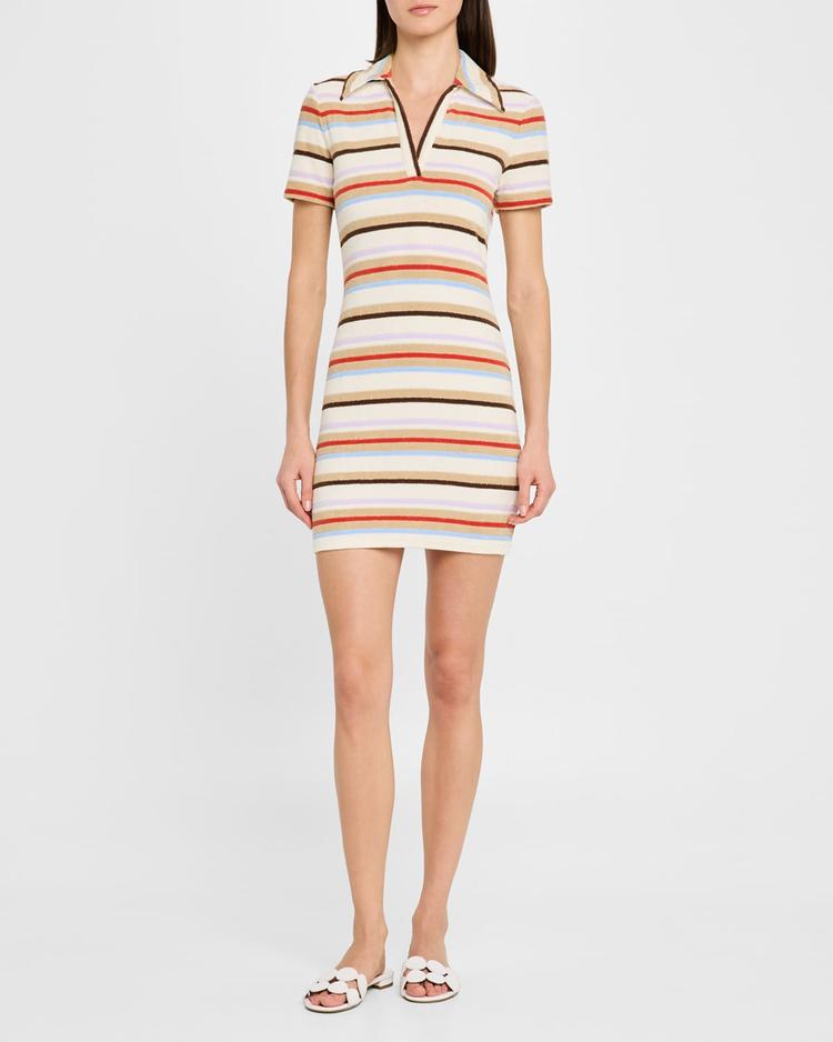 bailey stripe short-sleeve polo dress