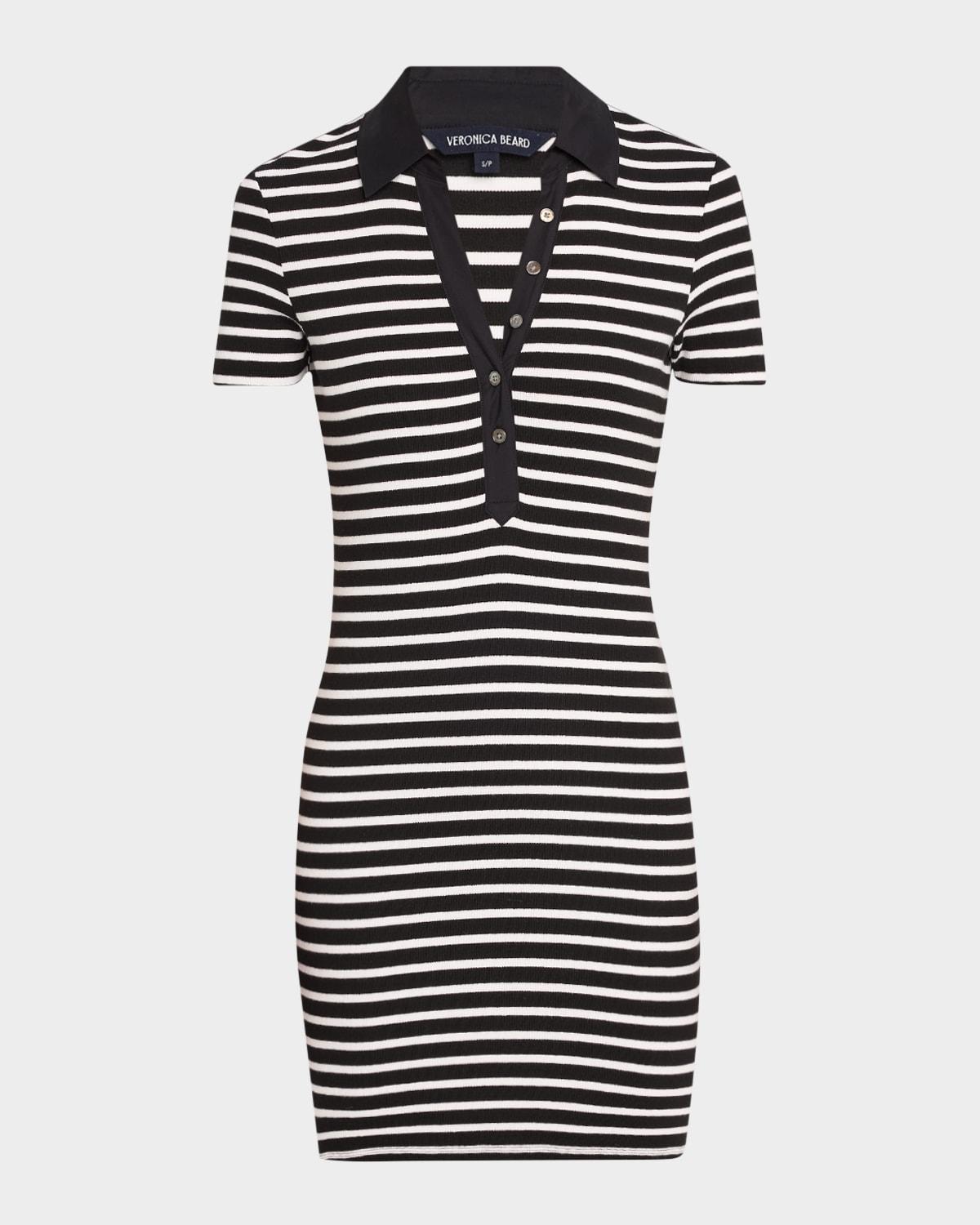 bailey stripe short-sleeve polo dress