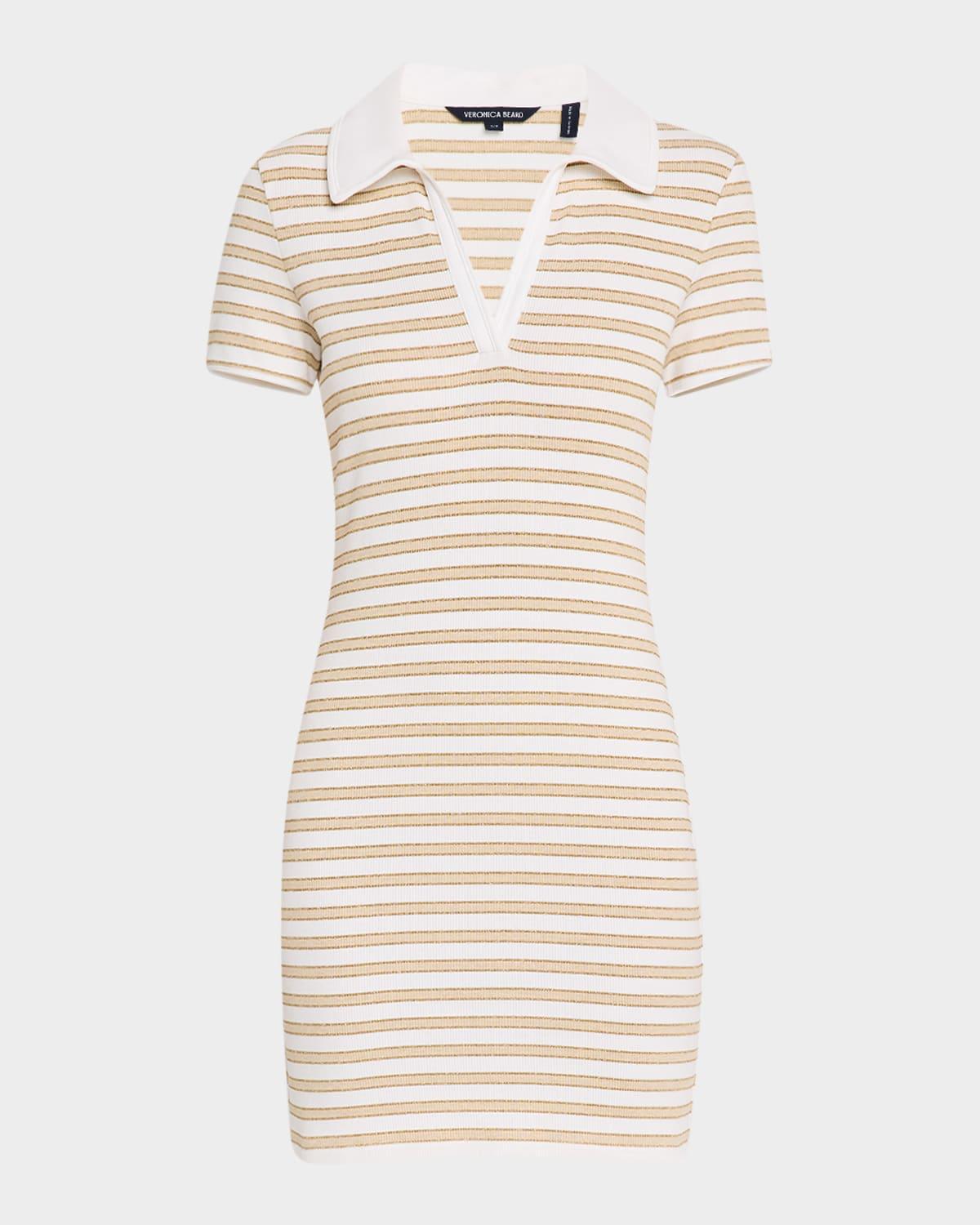 bailey stripe short-sleeve polo dress