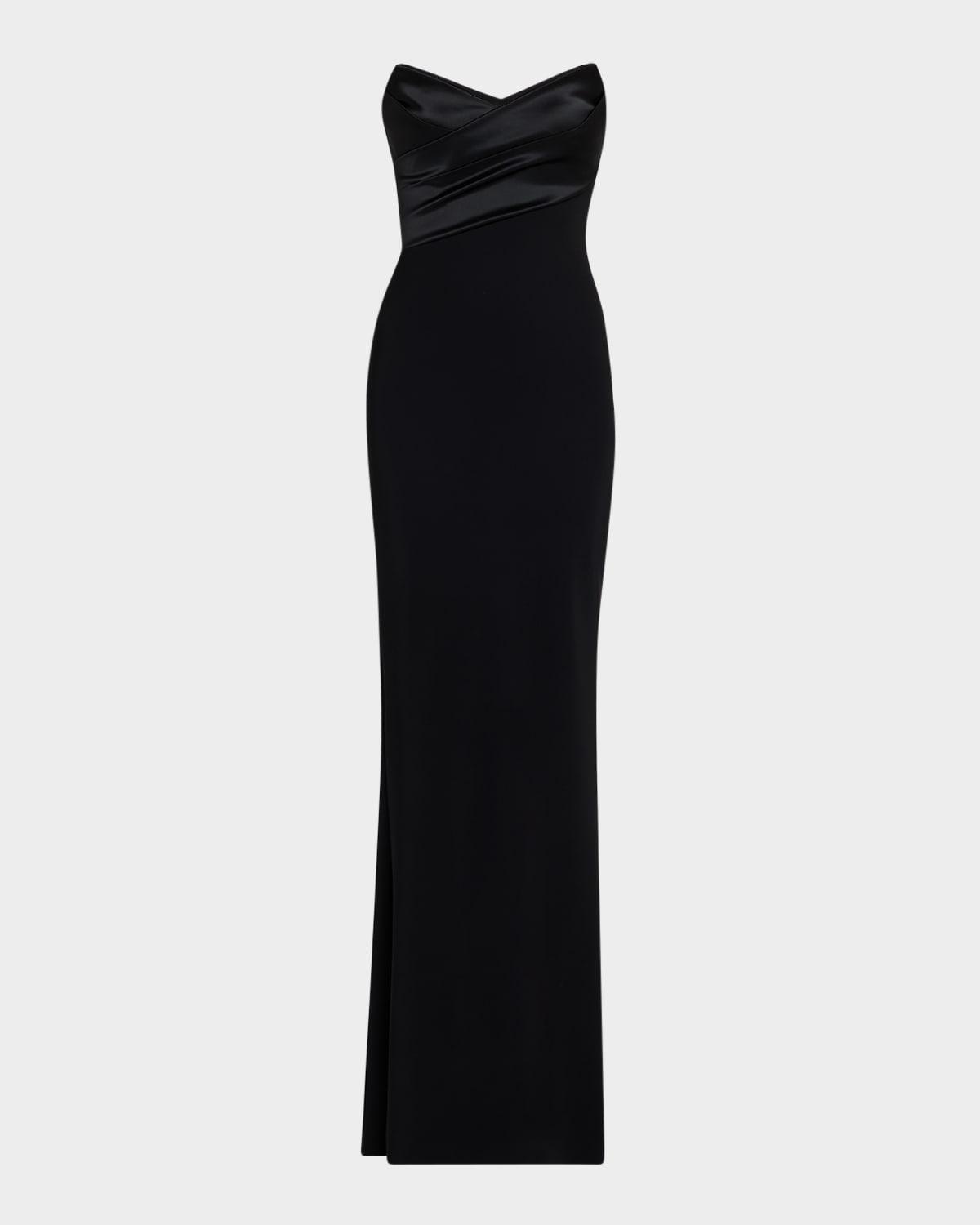 bairei strapless jersey column gown