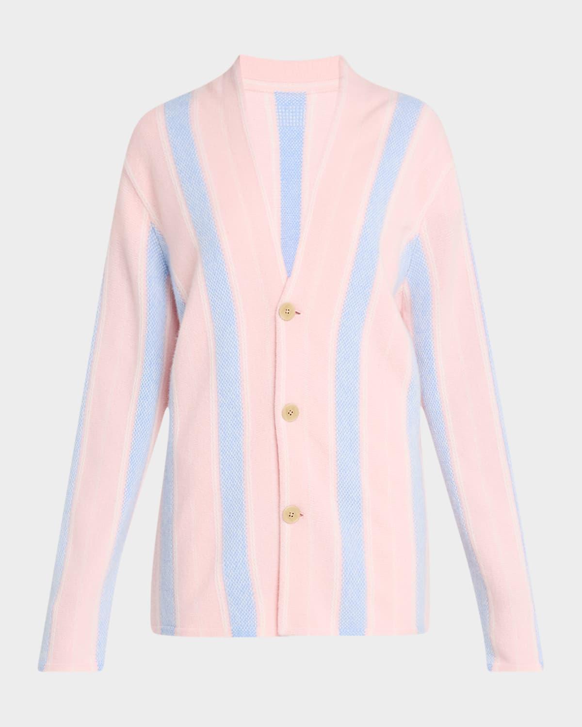 baja everywear cashmere stripe cardigan