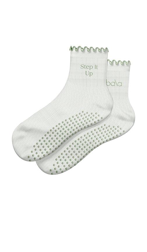 bala the frilly sock in sage.