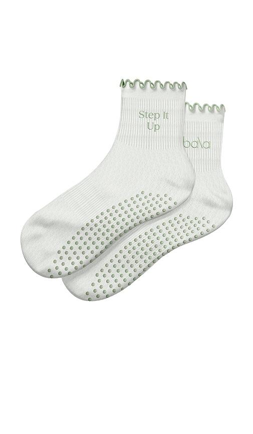 bala the frilly sock in sage.