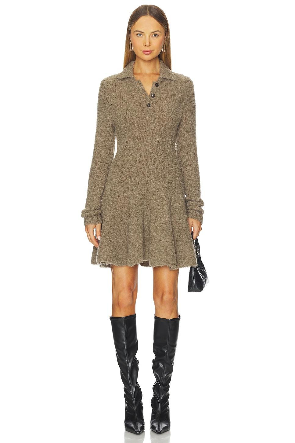 balboa volume dress in brown