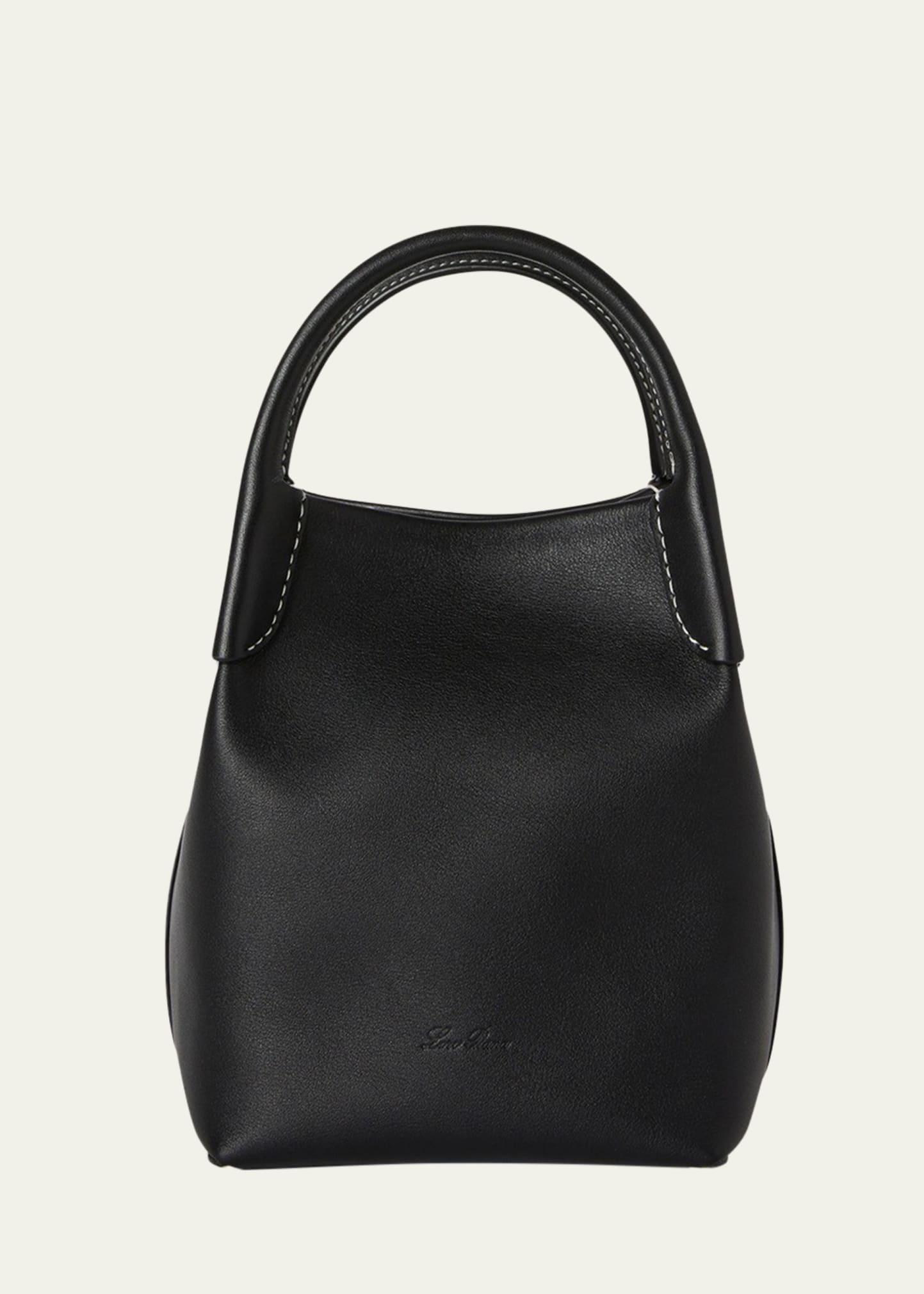 bale micro rounded leather top-handle bag
