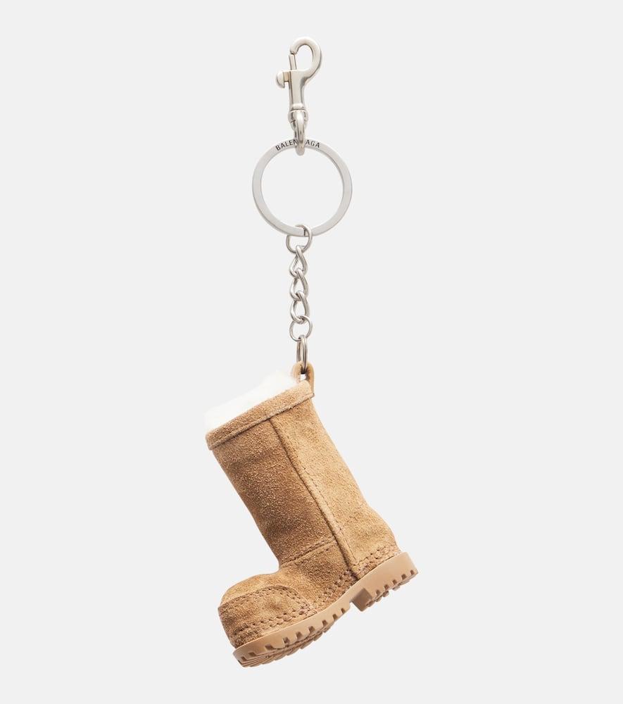 balenciaga alaska boot suede bag charm
