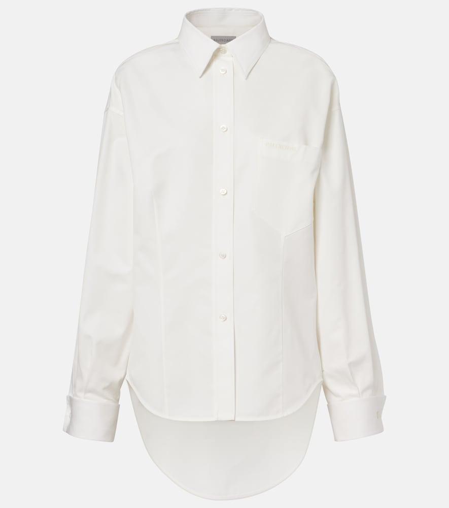 balenciaga asymmetric cotton and silk poplin shirt