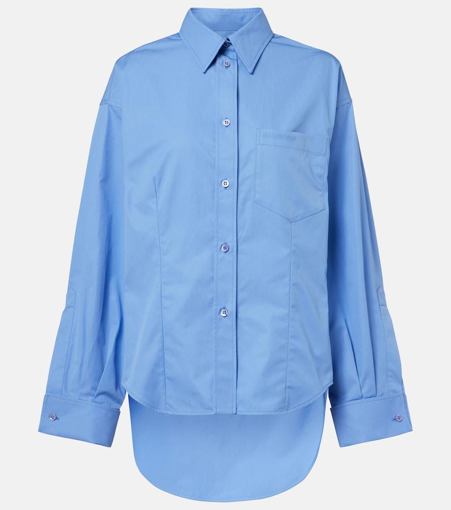 balenciaga asymmetric cotton poplin shirt